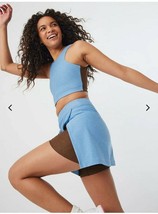 Outdoor Voices Venus Crop Top Morning Blue / Chocolate ( M ) - £47.45 GBP