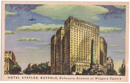 Vintage Postcard Hotel Statler Buffalo Delaware Ave at Niagara Square NY - £6.82 GBP