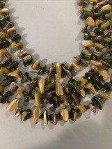 Lovely Vintage 4 Strand Necklace - Shiny Rock Looking Stones - See Photos - £18.67 GBP