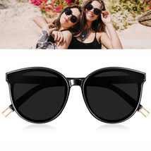 Black Polarized Cateye Sunglasses 100% Uv 400 For Women Fashion W/Classic Frame - £24.78 GBP