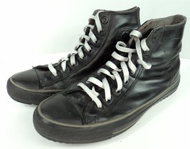 Converse Chuck Taylor Black Leather All Star High Tops - Men 8.5 - Women... - £54.13 GBP