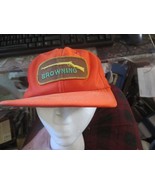 Vintage Browning Firearms Rifles Snapback Cap Hat made USA Orange - $16.69