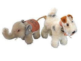 2 1950&#39;s Steiff Mohair Miniatures Elephant and Dog - £185.97 GBP