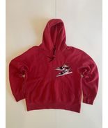 Air Jordan Brand Hoodie Size Large Embroidered Jordan Shoes Logo Red MJ - $49.24