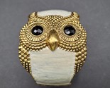Chunky Clamper Owl Bracelet Gold Tone Metal Hinged Cuff Fashion Boho Jew... - $9.89