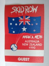 Skid Row Backstage Pass 1990 Makin A Mess Tour Vintage Heavy Metal Hard Rock - £17.29 GBP
