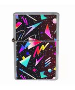 80's Geometry Rs1 Flip Top Oil Lighter Wind Resistant With Case - $14.80