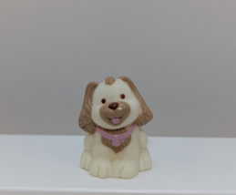 Loving Family Dream Dollhouse Dog white brown purple collar 1993 vintage - $7.91