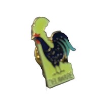 Delaware Rooster State Shape Pin Vintage Metal Enamel Gold Tone - $11.88