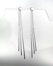 CHIC &amp; SEXY Urban Anthropologie 3 Silver Chain Graduated Stick Dangle Earrings  - £13.79 GBP