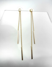 CHIC &amp; SEXY Urban Anthropologie Gold Mesh Chain Graduated Bars Dangle Earrings  - £13.58 GBP