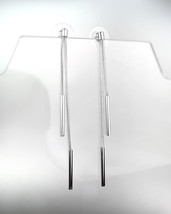 CHIC &amp; SEXY Urban Anthropologie Silver Mesh Chain Graduated Bars Dangle Earrings - £13.57 GBP