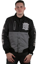 Motivo Ny Abbigliamento Nero &amp; Argento Mondo Classe Crew Ripstop Varsity... - $96.75