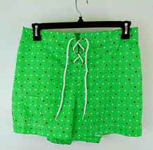 Kathy Ireland Women&#39;s Shorts Large Green Polka Dot Cover Up Stretch Waist - $15.99