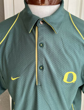 Nike Dri Fit Oregon Ducks Green Yellow Diamond Pattern Polo Men’s M - £22.16 GBP