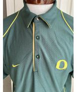 Nike Dri Fit Oregon Ducks Green Yellow Diamond Pattern Polo Men’s M - £23.42 GBP