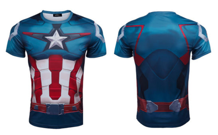 Superhero Captain America D Halloween Costume Tee Sports Jersey