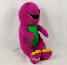 VTG 18&quot; Barney Talking Plush Purple Stuffed Dinosaur Hasbro Playskool Tested - £24.66 GBP