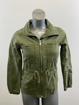 Old Navy Women&#39;s Full Zip Jacket Size XS Green Long Sleeve Cotton Tie Waist - £11.86 GBP