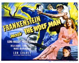 Bela Lugosi and Lon Chaney Jr. and Ilona Massey in Frankenstein Meets The Wolf M - £55.81 GBP