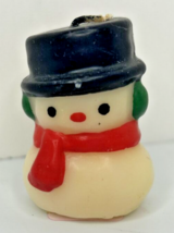 Vintage Hallmark Short Wick Snowman Candle 2&quot; SKU H653 - £13.42 GBP