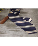 Vintage Tie / Designer Don Loper Beverly Hills Necktie / Navy Blue, Gold... - £12.78 GBP