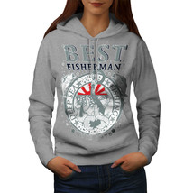 Wellcoda Best Fisherman Vintage Womens Hoodie, Deep Casual Hooded Sweatshirt - £29.06 GBP