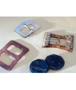Highly Decorative Buckles of Mother of Pearl and Bakelite - £23.84 GBP