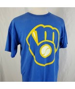 Milwaukee Brewers T-Shirt Big Logo Miller Lite Beer Large Double Sided C... - £13.27 GBP