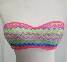 Victoria&#39;s Secret Swimwear Pink Multi-colored Push Up Strapless Bikini T... - £10.33 GBP