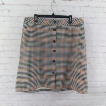Talbots Plus Skirt Womens 16W Multicolor Plaid Wool Blend Lined Mini  - $29.98