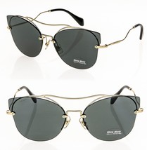 Miu Miu Scenique Butterfly 52S Gold Black Rimless Oversized Sunglasses MU52SS - £225.49 GBP