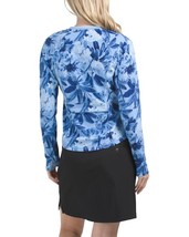 NWT TOMMY BAHAMA BLUE NAVY TONAL TROPICAL Long Sleeve Golf Tennis Shirt - M image 2