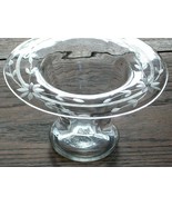 Glass Wedding Vase, Flower Vase, Wide Rimmed, Etched Vintage Vase - £34.76 GBP