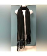 Preston &amp; York sheer evening scarf with woven ribbon and edge tassel - £33.14 GBP