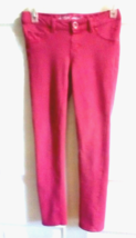 Justice Hot Pink Skinny Pants Girl&#39;s Size 10 Cotton Spandex Blend Back Pockets - £10.30 GBP