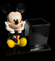 Mickey Desk Organizer Black Ceramic Disney Mouse 6 x 6 Holder - $30.00