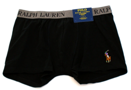 Polo Ralph Lauren Black Polo Pony Boxer Briefs Cotton Blend Men&#39;s L NWT - $29.69