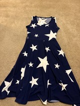 *NWT* LulaRoe Nicki Navy Blue White Star XS Tank Dress With Pockets - £16.57 GBP