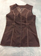 Women’s L / Large La Vita Vest Chocolate Color Cotton Polyester and Spandex - £17.91 GBP