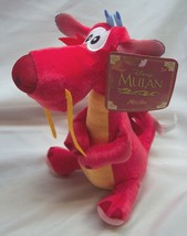 Walt Disney Mulan Soft Red Mushu Dragon 9&quot; Plush Stuffed Animal Toy New w/ Tag - £15.82 GBP