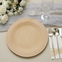 10 Pcs Natural Bamboo 11&quot;&quot; Round Plates Party Wedding Disposable Tableware Sale - £20.47 GBP