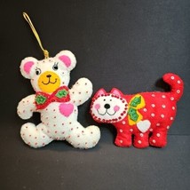 VTG Bucilla Animals  Felt Jeweled Beaded Sequin Christmas Ornaments 2111 - $40.78