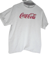 Coca Cola Gildan Men&#39;s Large White Red Short Sleeve T-shirt Tee Soda - £4.62 GBP