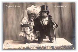 RPPC Me and Mad X Monkeys in Tuxedo and Dress UNP Postcard Y16 - £31.52 GBP