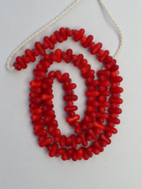 Authentic Old Beads Ancient Red Color Glass Beads Jewelry Necklace - £37.51 GBP
