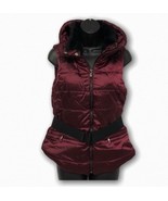 wine burgundy‎ faux fur lined belted puffer vest Women’s Size L Large NWT - $25.71 CAD