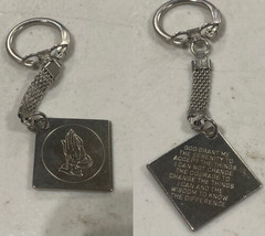 Serenity Prayer Praying Hands Keychain Key Chain Silver In Color - £6.99 GBP