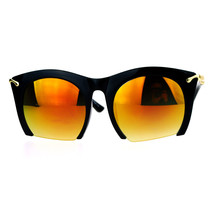 Cropped Cutoff Sunglasses Oversized Womens Designer Fashion Mirror Lens - £9.45 GBP