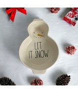 Rae Dunn “Let It Snow” Snowman Shaped Serving Dish Ceramic Christmas NEW - £18.20 GBP